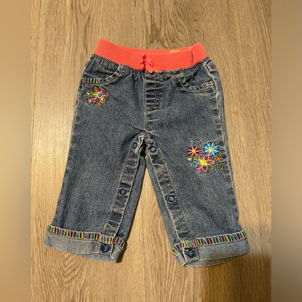 Y2K denim floral pants